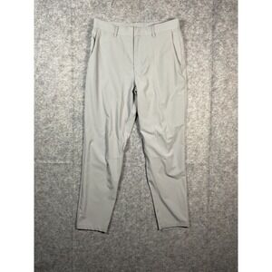 Fabletics Mens Light Gray Performance Golf Pants Flat Front Casual Chino 32X29